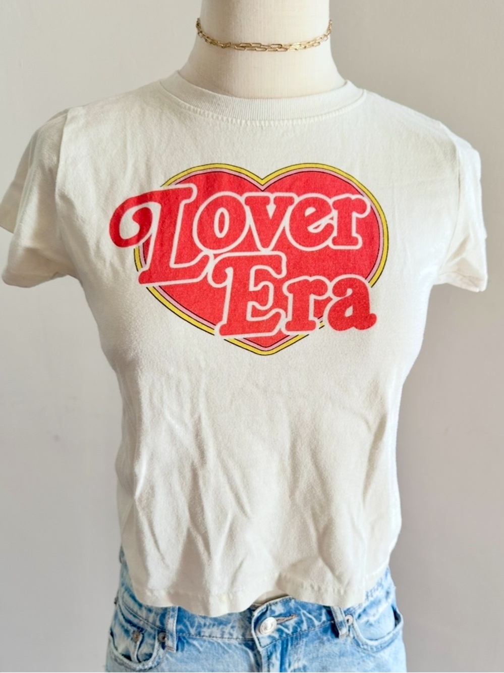 Chemistry Lover Era Graphic Fitted Crewneck Tee White Short Sleeve Top M